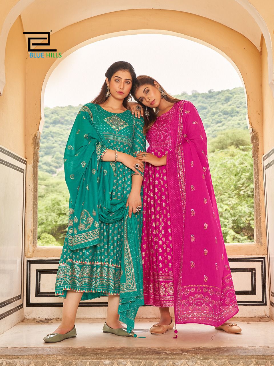  Manika mage hithe 10 Fancy Printed Festive Wear Rayon Long Anarkali Kurti Collection